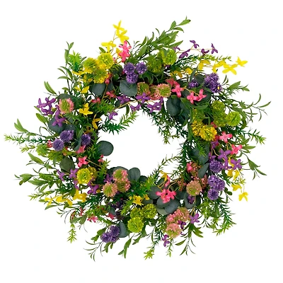 30'' Multicolored Eucalyptus Floral Spring Wreath