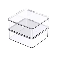 Small Clear Stacking Plastic Case with Hinged Lid by Simply Tidy®