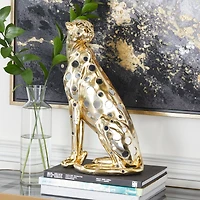 16" Gold Leopard Glam Statue
