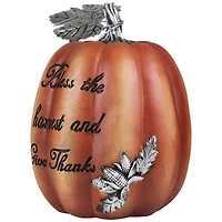 10" Bless the Harvest Pumpkin Tabletop Décor