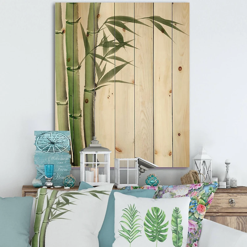 Designart - Detail of Dark Green Bamboo IV