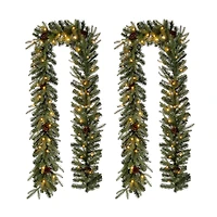Glitzhome® 9ft. Pre-Lit Pinecone Christmas Garland with Timer, 2ct.
