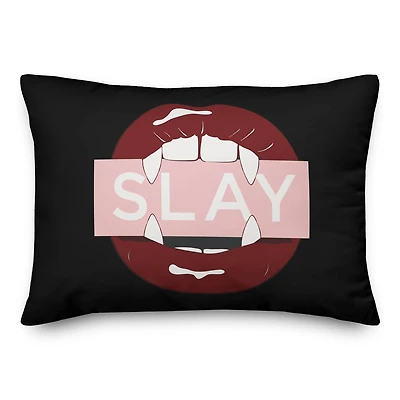 Slay Fangs Throw Pillow