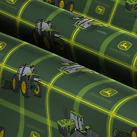 John Deere Square Plaid Tractors Cotton Fabric