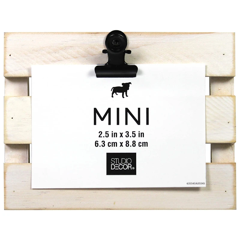 Natural Slatted Mini Clip Frame by Studio Décor®