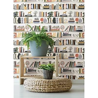 NuWallpaper Painterly Yellow Shelf Stories Novelty Peel & Stick Wallpaper