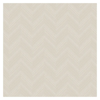 RoomMates White & Beige Herringbone Weave Peel & Stick Wallpaper