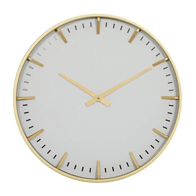 CosmoLiving by Cosmopolitan White Glass Contemporary Wall Clock