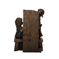 Glitzhome® 25" Polyresin Boy and Girl Sculptural Outdoor Fountain