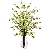 2ft. White Cherry Blossom in Glass Vase