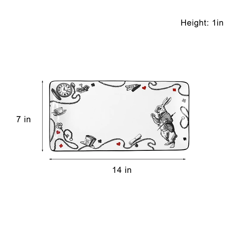 14" White Rabbit Ceramic Serving Dish by Ashland®