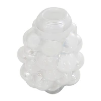 12" Clear Abstract Handmade Bubble Glass Vase