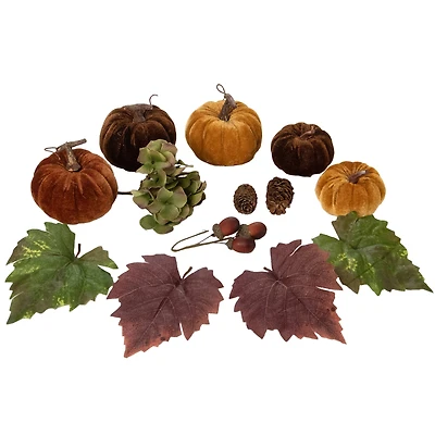 Pumpkin, Pinecone, Berry & Leaves Thanksgiving Décor Set