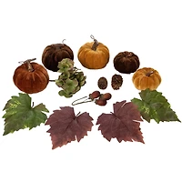 Pumpkin, Pinecone, Berry & Leaves Thanksgiving Décor Set
