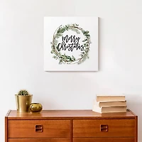 Merry Christmas Wreath Canvas Wall Art