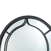Glitzhome® 33" Black Arched Windowpane Wall Mirror