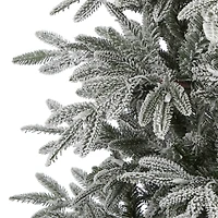 7.5ft. Pre-Lit Flocked Manchester Spruce Artificial Christmas Tree with Clear LED Lights
