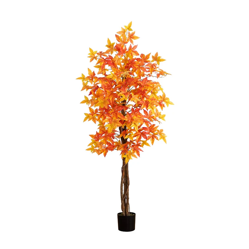 6ft. Deluxe Potted Artificial Autumn Maple Tree