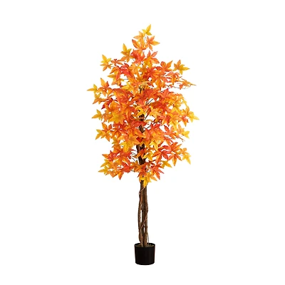 6ft. Deluxe Potted Artificial Autumn Maple Tree