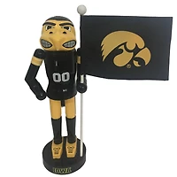 Santa's Workshop 12" Iowa Mascot with Flag Nutcracker