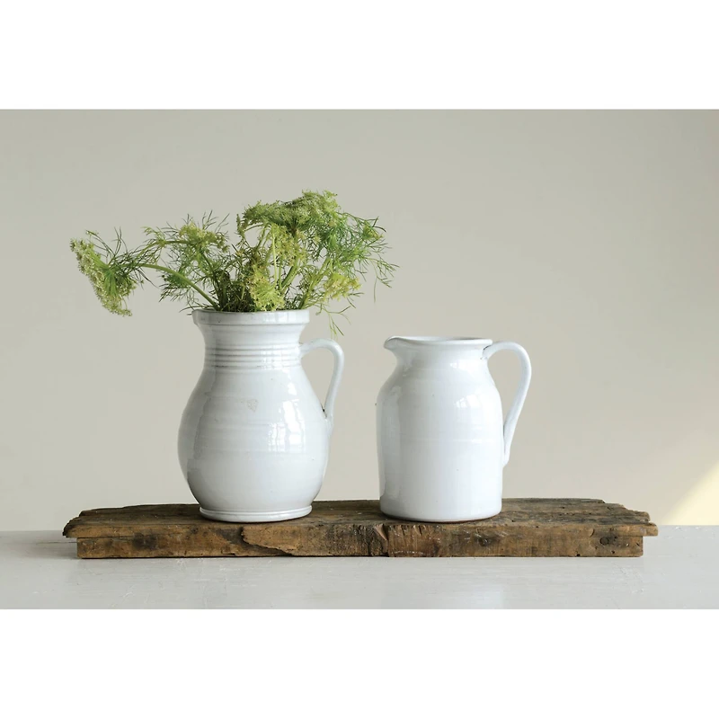 Hello Honey® 8.25" White Terracotta Pitcher