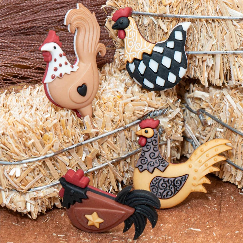 Dress It Up Hen House Barnyard Animal Bird Chicken Buttons