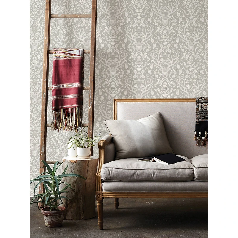 NuWallpaper Taupe Escape To The Forest Peel & Stick Wallpaper