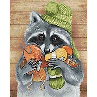 Crafting Spark Racoon with Threads Diamond Painting Kit