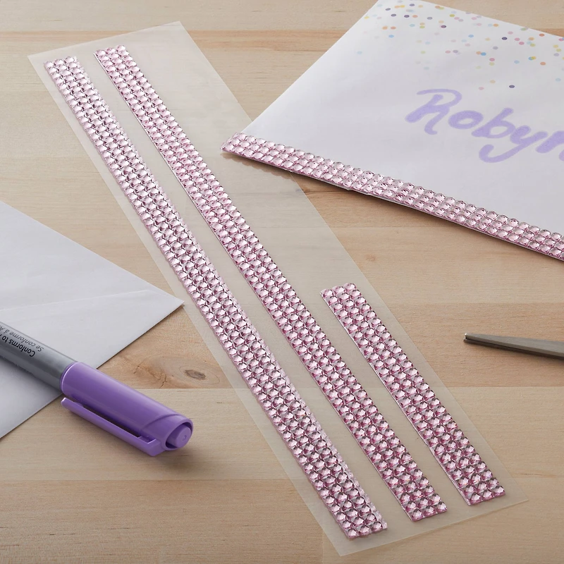 12 Packs: 3 ct. (36 total) Light Pink Border Bling Stickers by Recollections™