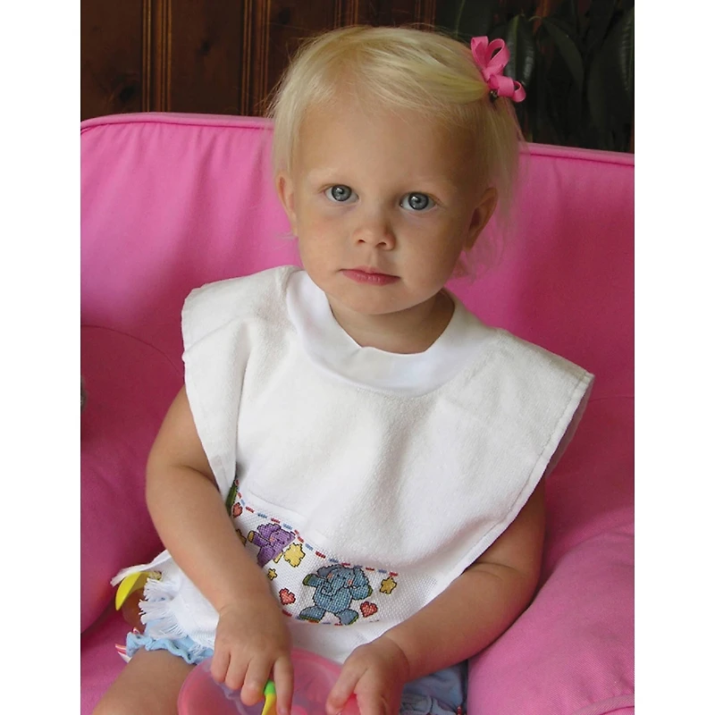 Charles Craft White Velour Toddler Pullover Bib