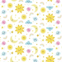 Eugene Textiles Sun & Moon White Flannel