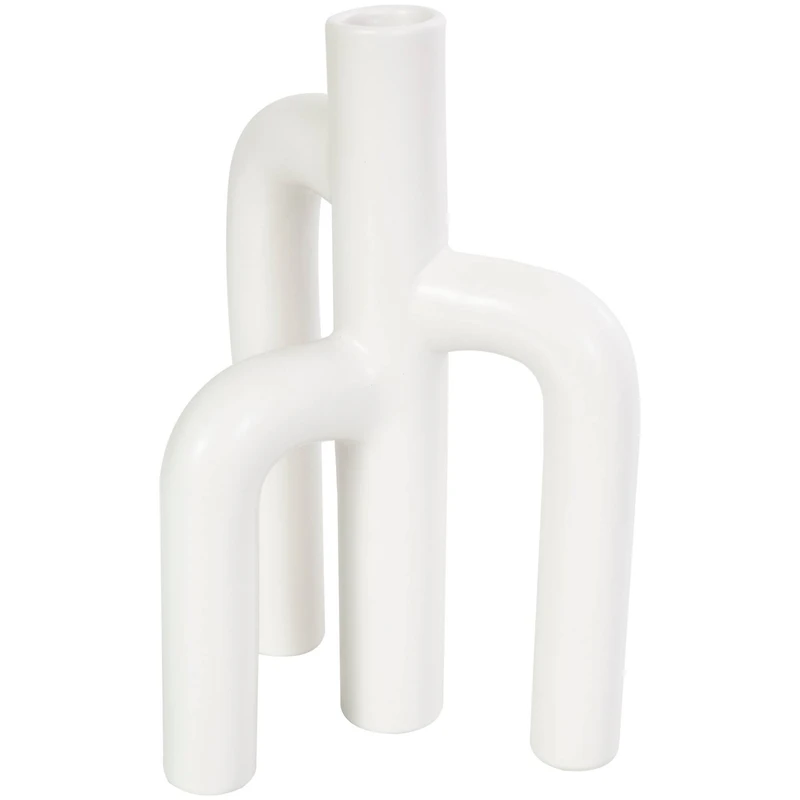 CosmoLiving by Cosmopolitan 10" Black & White Ceramic Abstract 3-Arch Vase Set