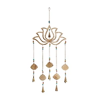 Gold Mango Wood Eclectic Style Windchime, 15" x 30"