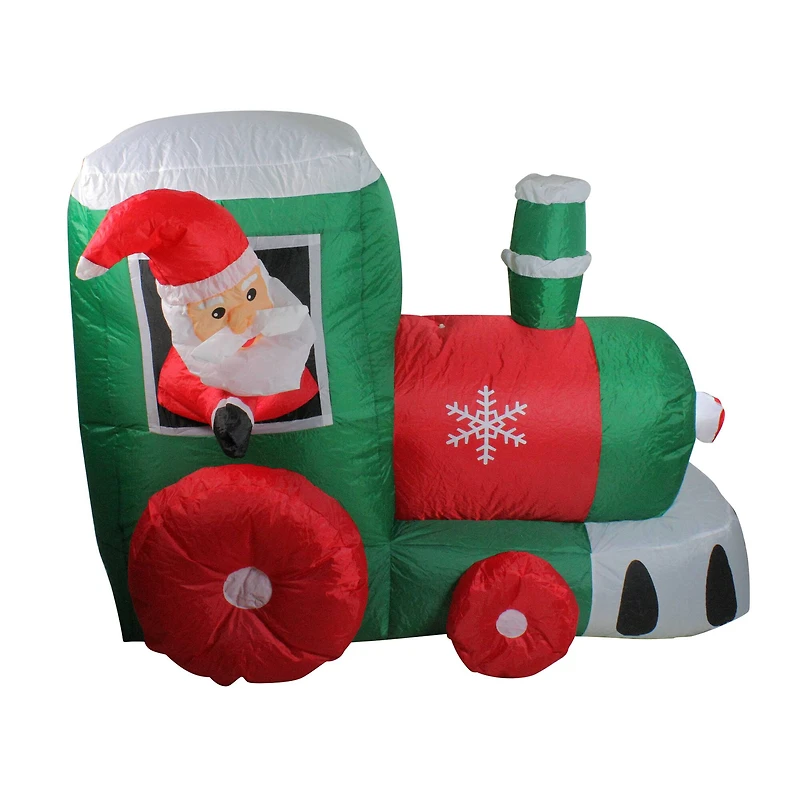 4.5ft. Pre-Lit Inflatable Santa on Locomotive Train