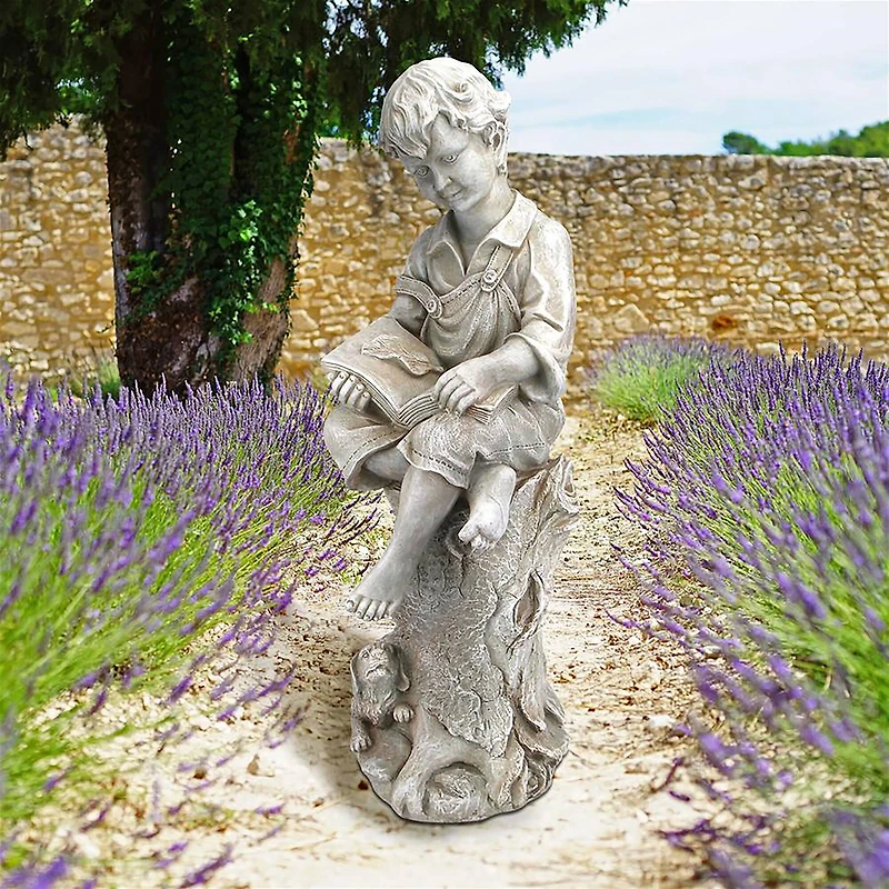 Design Toscano 34.5" Sebastian the Reading Child Garden Statue