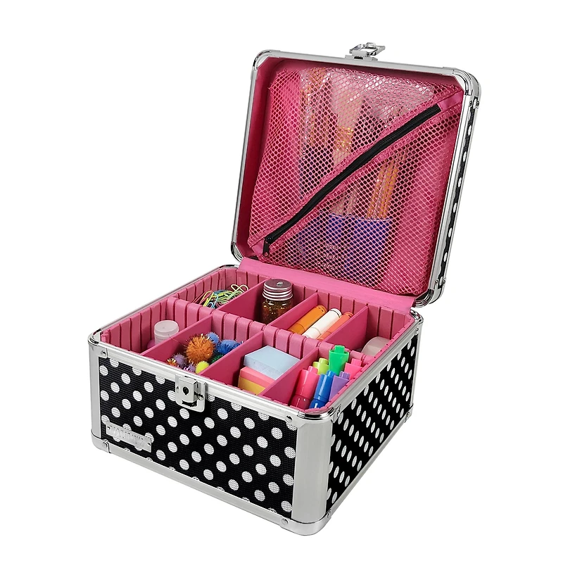 Vaultz Black & White Polka Dots Square Divided Storage