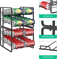 NEX™ Standard 12oz. 20-Can Capacity Black Organizer Rack Dispenser, 2ct.