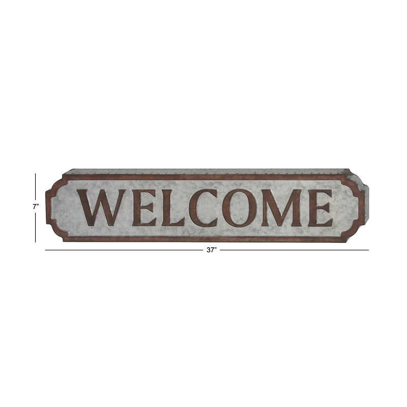 Galvanized Metal Farmhouse Welcome Sign