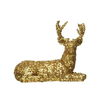 Hello Honey® 10.75" Gold Resin & Sequin Deer