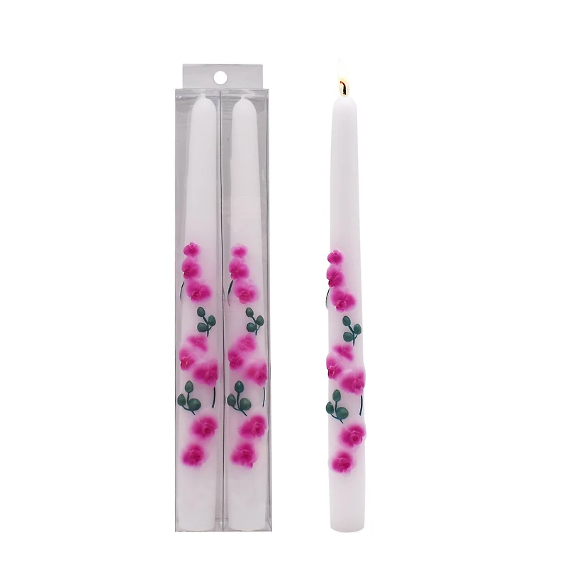 10" White & Pink Orchid Taper Candles, 2ct. by Ashland®
