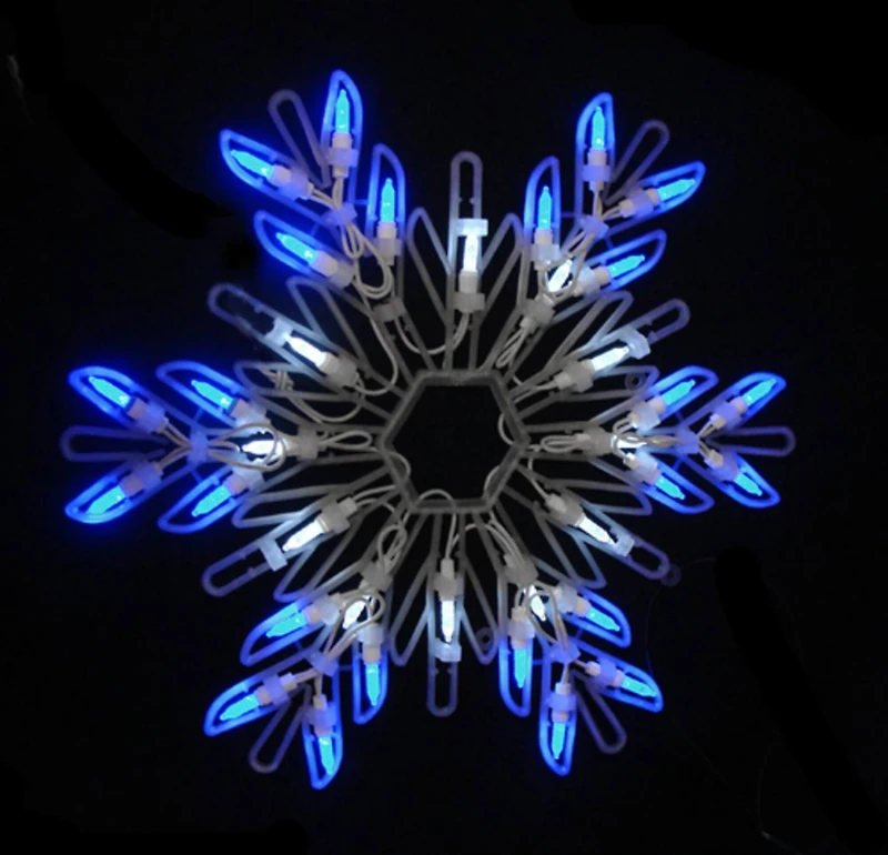 15" LED Pure White & Blue Snowflake Christmas Window Silhouette Décor