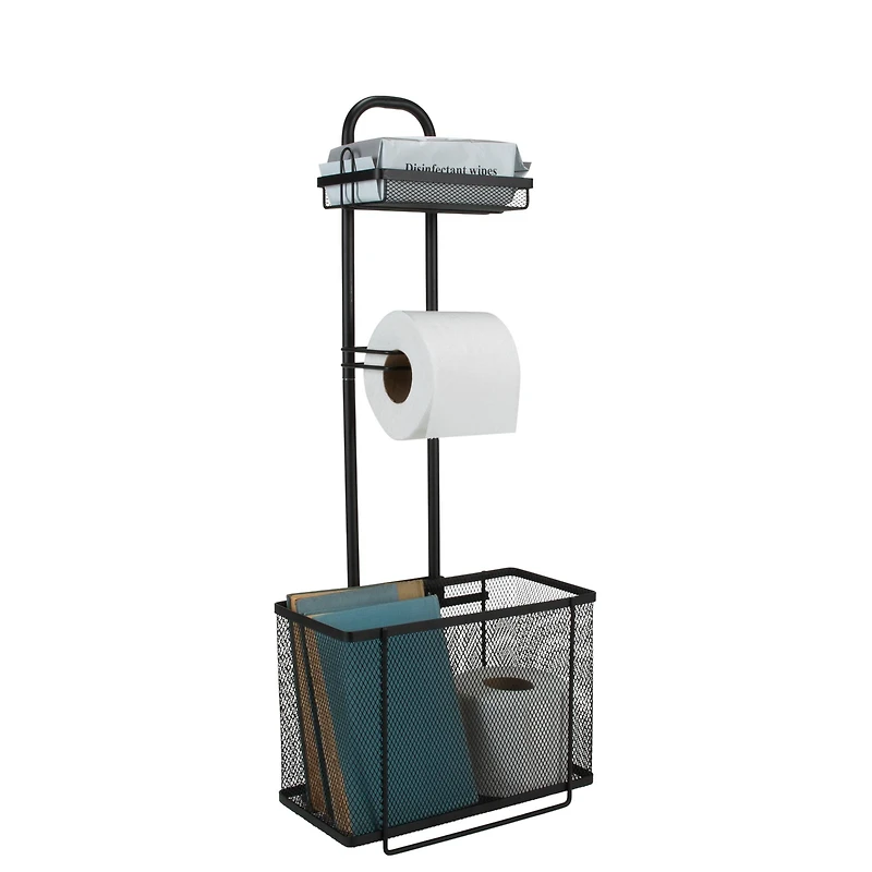 Bath Bliss Mesh Collection Matte Black Adjustable Bathroom Organizer