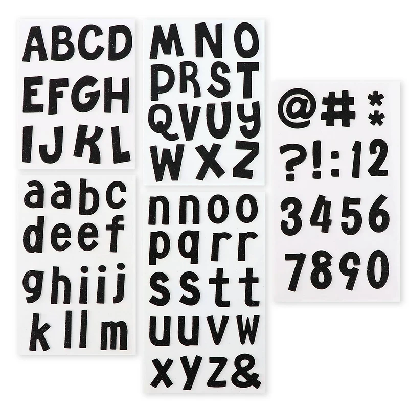 Black Glitter Alphabet Chipboard Stickers by Recollections™