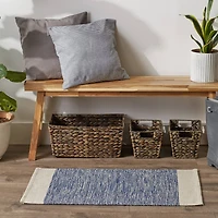 DII® French Blue Variegated Border Hand-Loomed Rug, 2ft. x 3ft.