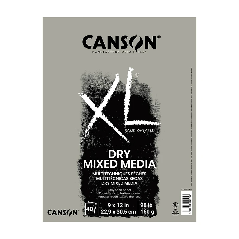Canson® XL® Gray Sand Grain Dry Mixed Media Pad