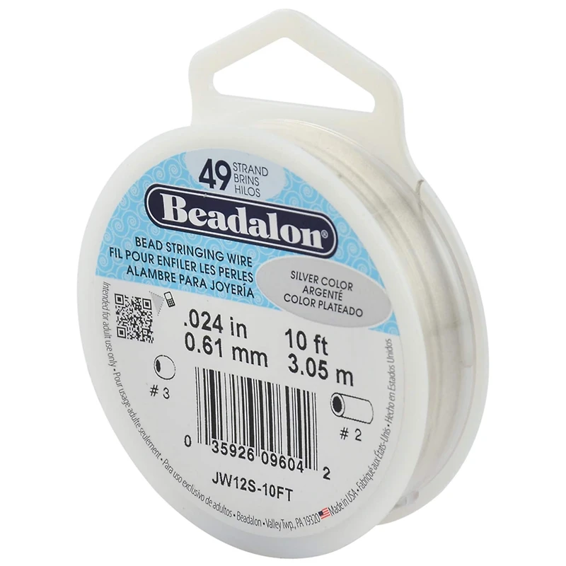 Beadalon® 0.61mm Silver 49 Strand Bead Stringing Wire