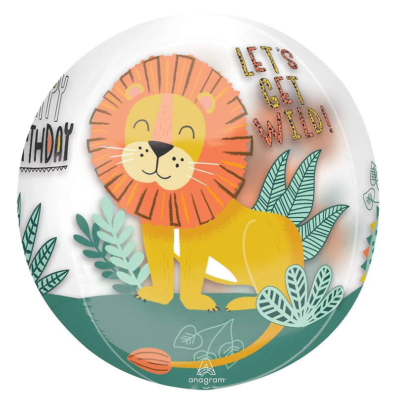 Orbz® XL™ 16" Get Wild Birthday Clear Foil Balloon