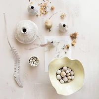 Hello Honey® 7" Long Cream Stoneware Vase