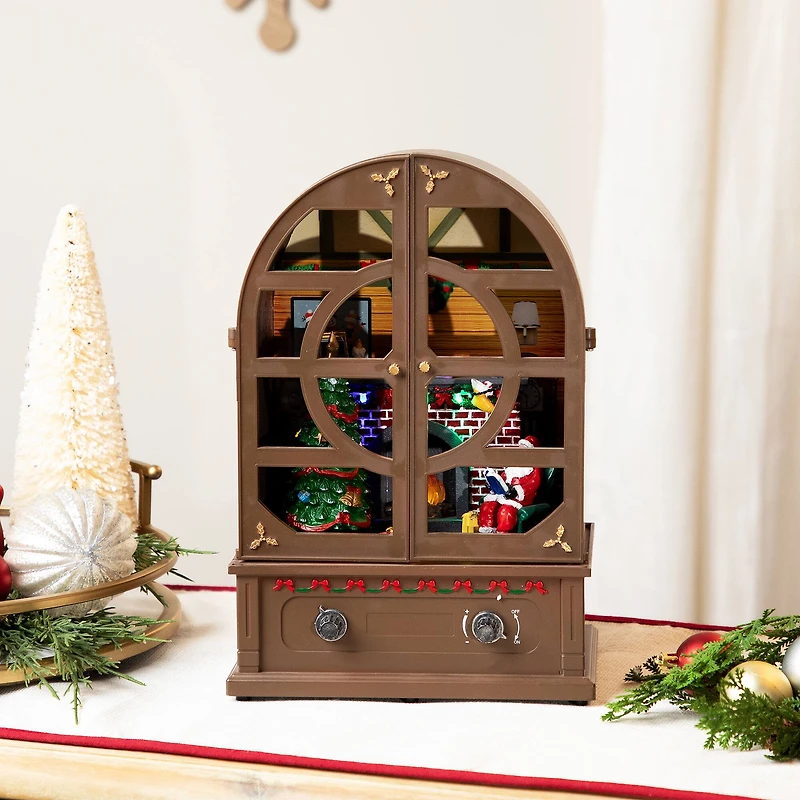 LED Lighted and Musical Retro Radio with Santa Scene Christmas Decoration - 12.5"