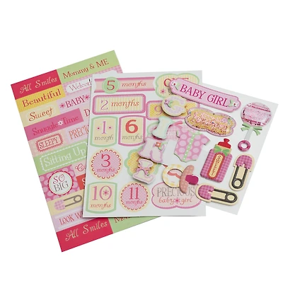 Traditional Baby Girl Dimensional Sticker Flip Pack by Recollections™
